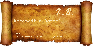 Korcsmár Bartal névjegykártya